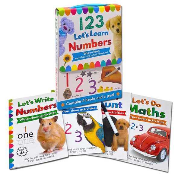 Buy 123 Let's Learn Numbers - Wipe Clean Books (Set of 4 Books) Book in ...