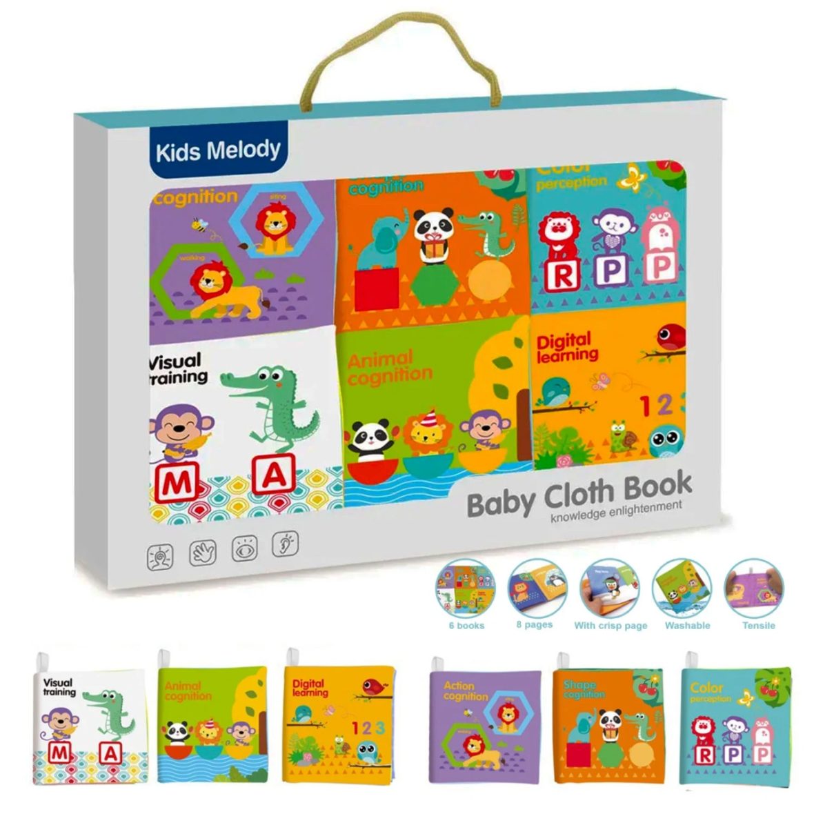 Crinkle Cloth Books for Babies (Set of 6 Book)
